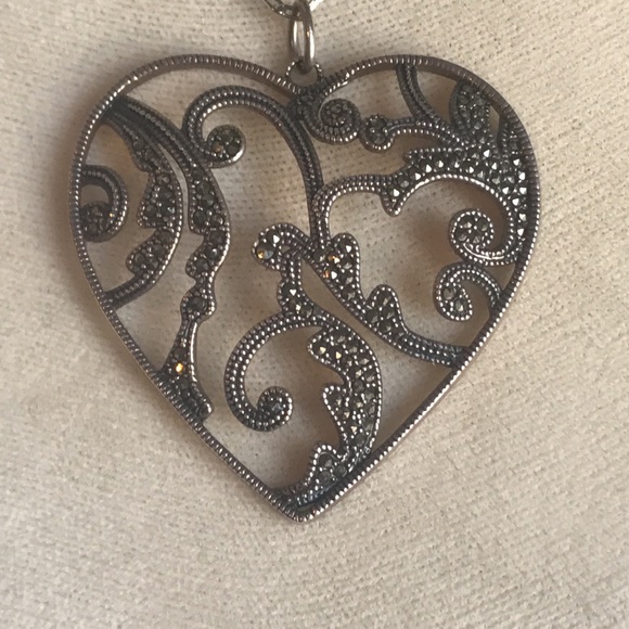 Judith Jack Scrolled Heart Necklace - Picture 2 of 5